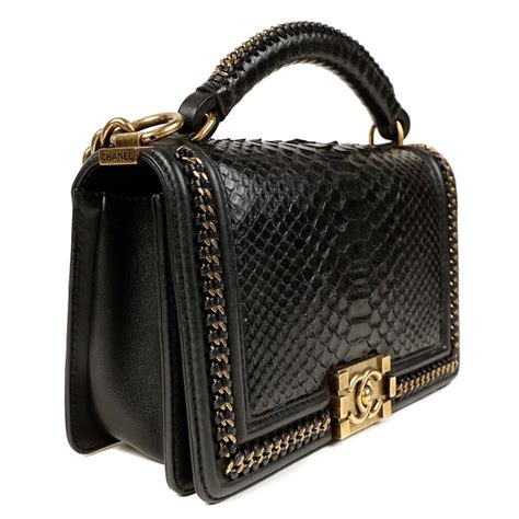 chanel python classic flap bag price|chanel le boy python bag.